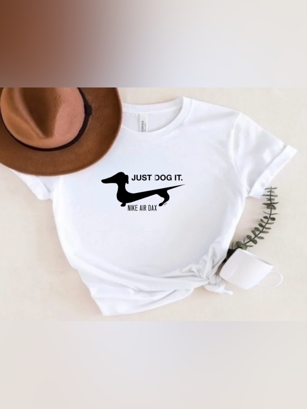 Size Medium Funny Dachshund Shirt Just Dog It Wiener Dog Graphic Tee Cute Top